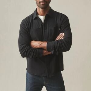 NWOT American Giant Men's Premium Slub Button Up Long Sleeve Black Size Medium